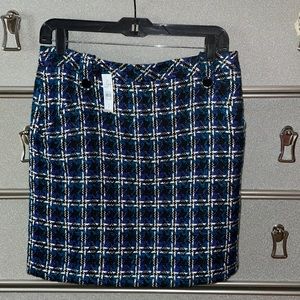 Blue wool LOFT skirt